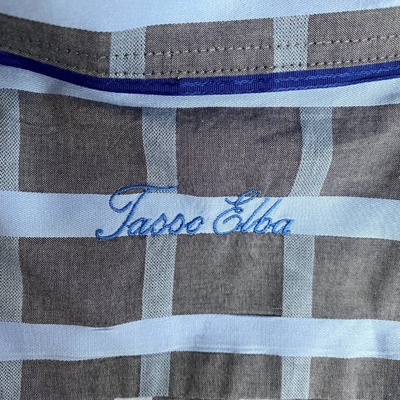 TASSO ELBA Men's Cotton Plaid Collared Shirt #BK12 - Picture 5 of 8